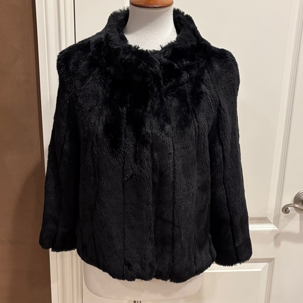 INC International Concepts Plush Black Teddy Jacket